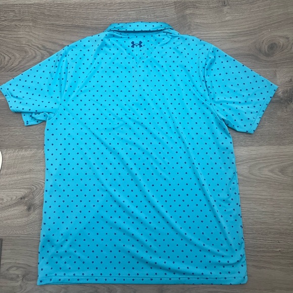 Under Armour Men's Light Blue Floral Patterned Golf Polo, Size XL - Picture 5 of 5